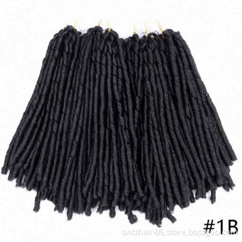 Synthetic Braiding Hair Extensions Dreadlocks Ombre Brown Color X-TRESS Soft Straight Faux Locs Crochet Braids Hair For Women